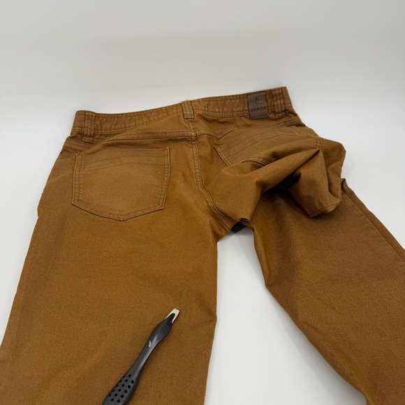Prana Slim Fit Pants Mens 34x32 Brown Organic Cotton Blend Outdoor Chino Hiking - Picture 9 of 14